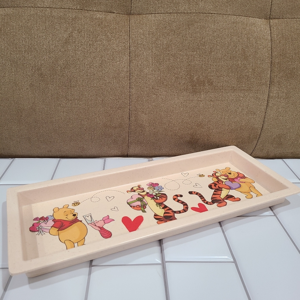 Disney Winnie the Pooh Piglet Tigger Serving Tray Dish Bamboo Fibre Plate